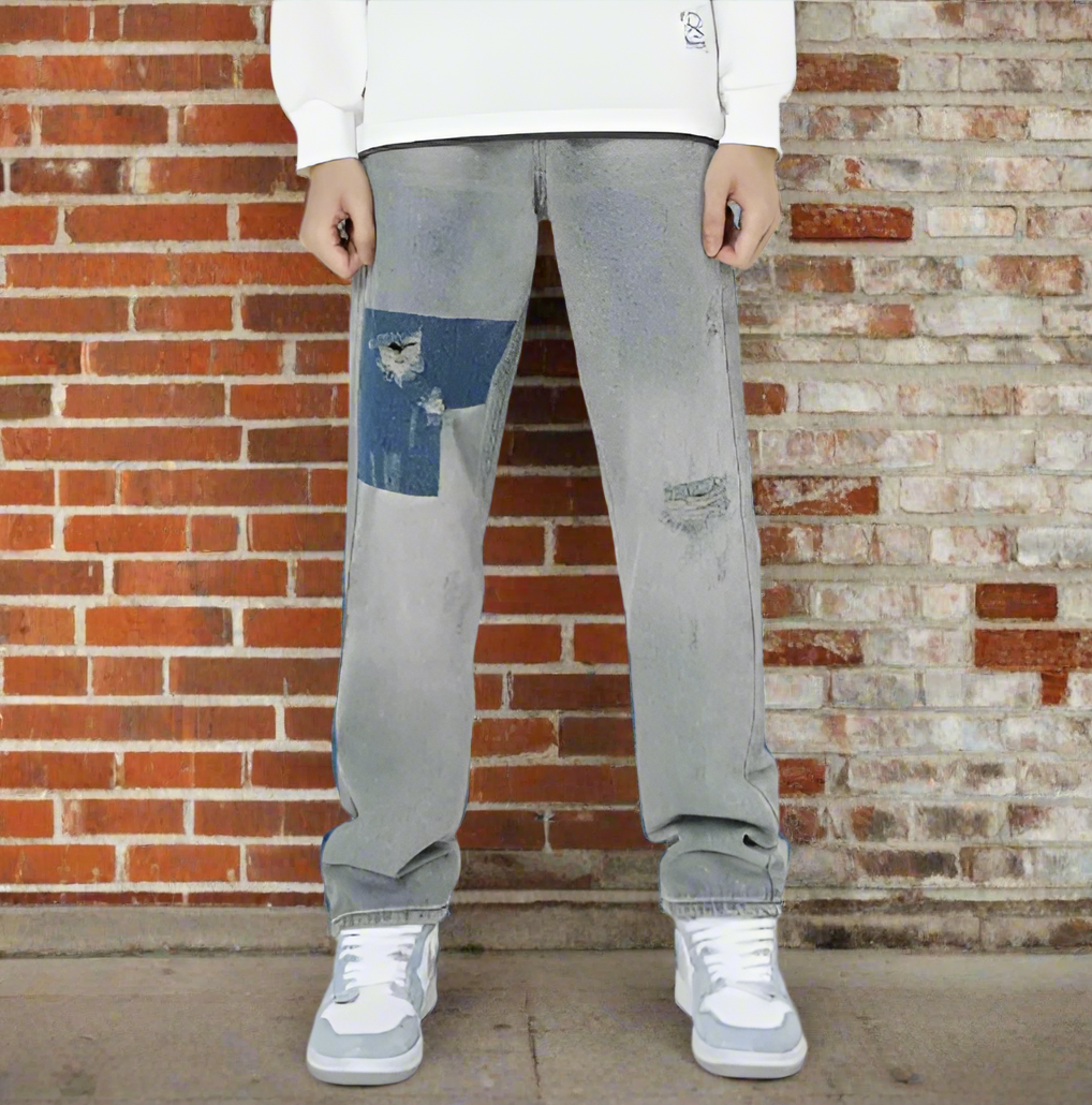 Alef Vakyr Collection | Street Denim | Straight Ripped Loose Jeans