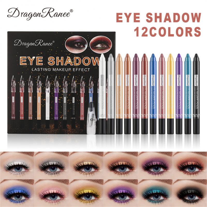 12 Color Tone - Pearlescent Eyeshadow Pencil Set