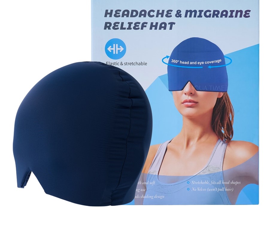 Headache & Migraine Relief Hat - Thermal Gel Cap by AquaTime Therapeutics