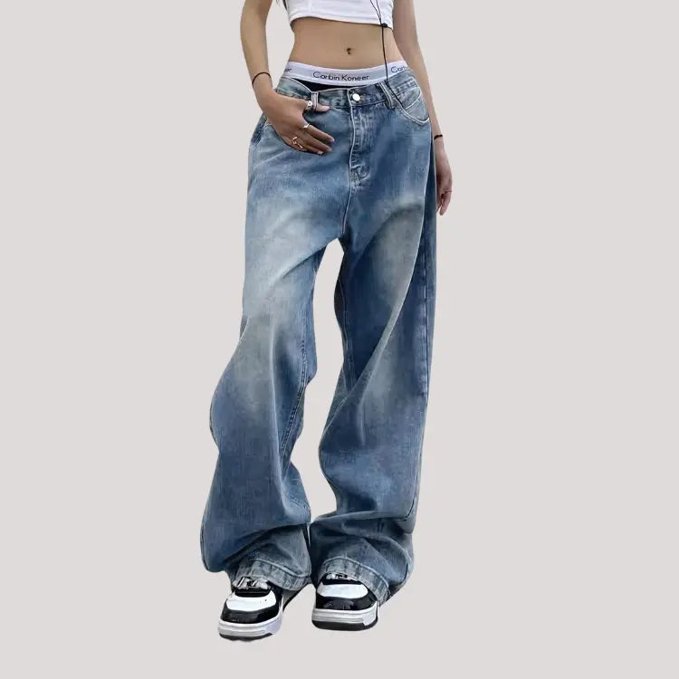 Alef Vakyr Collection | Street Denim | Vintage Low-Waisted Baggy Jeans