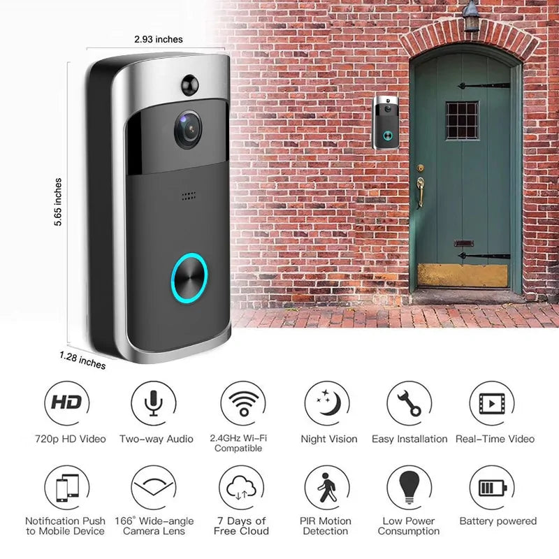 Wifi MultiUser WIDE ANGLE & NIGHT VISION - Ultimate Security Doorbell Camera