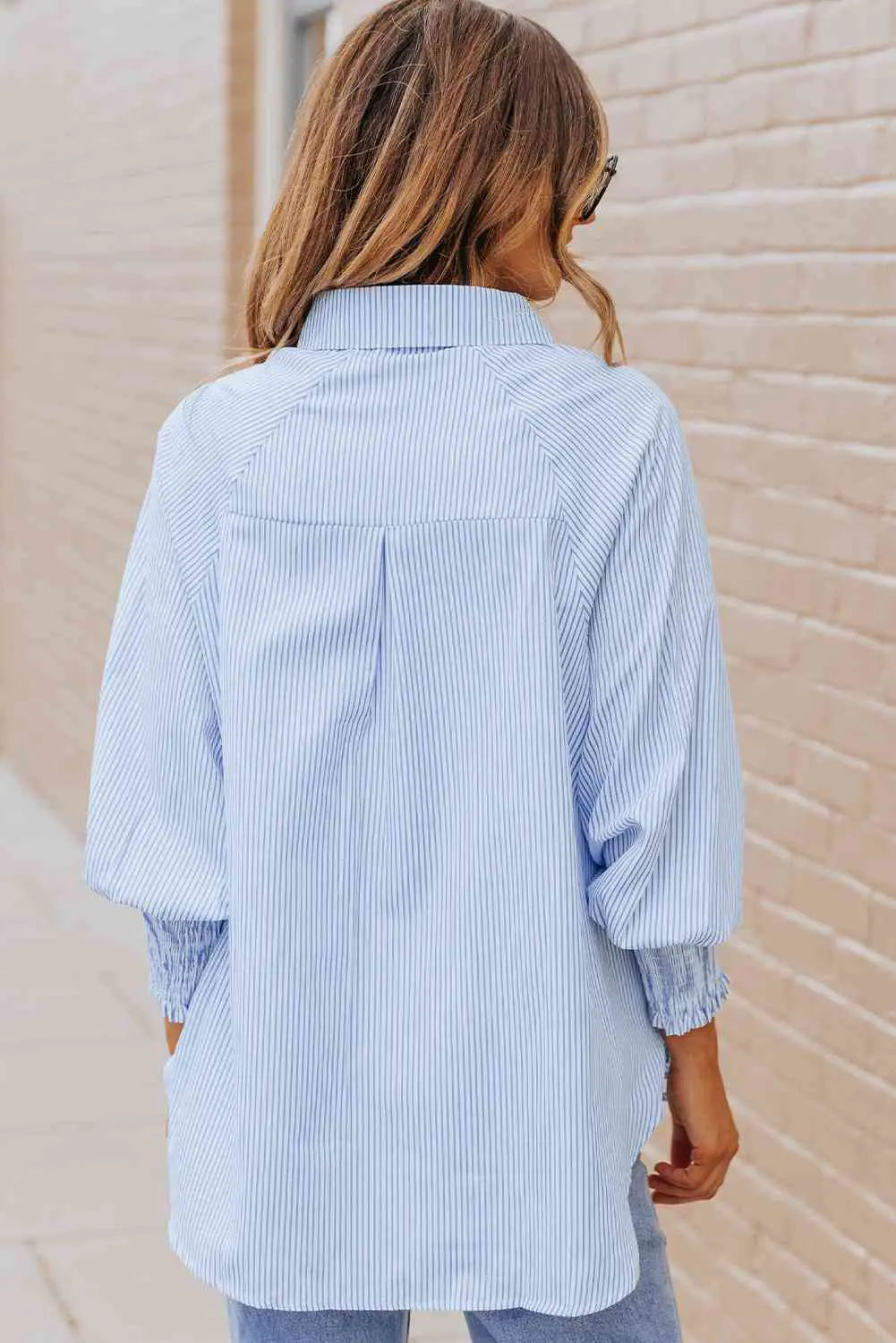 Alef Vakyr Collection | Denim Additions | Fernanda Lantern Sleeve Shirt
