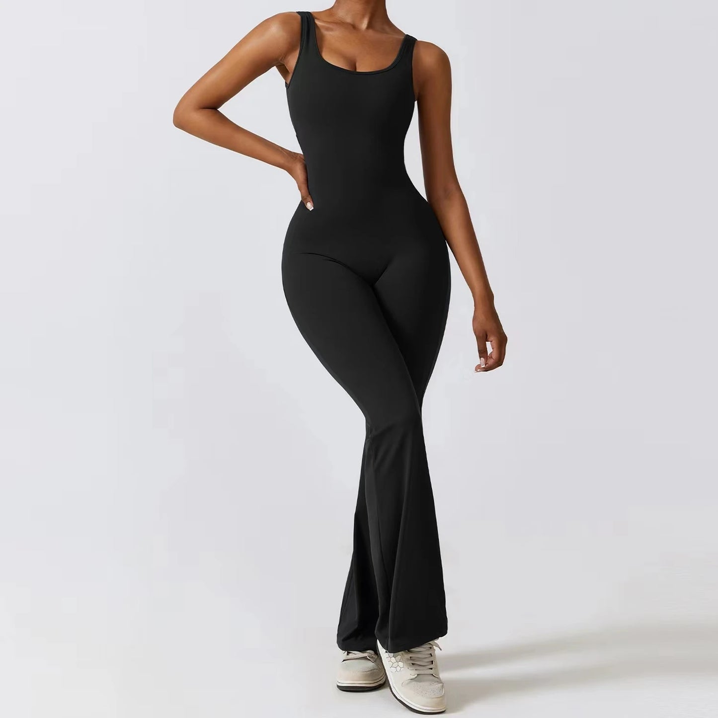 Hollow Back Flared YOGA Bodysuit