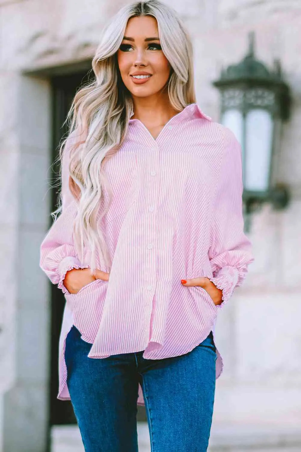 Alef Vakyr Collection | Denim Additions | Fernanda Lantern Sleeve Shirt