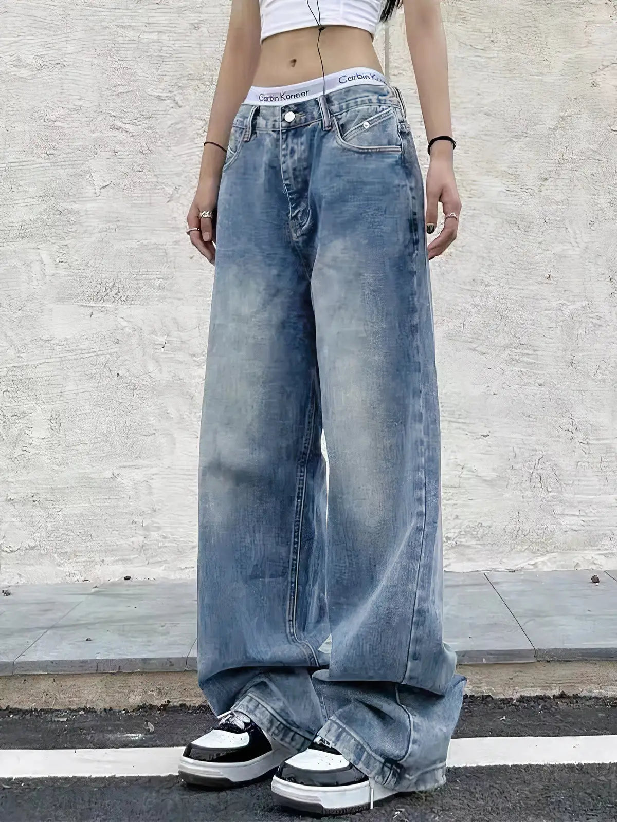Alef Vakyr Collection | Street Denim | Vintage Low-Waisted Baggy Jeans