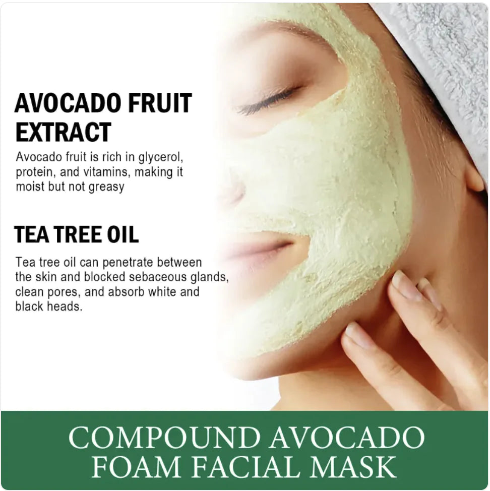 Avocado Fruit Foam Facial Mask - Oil Control & Deep Cleaning