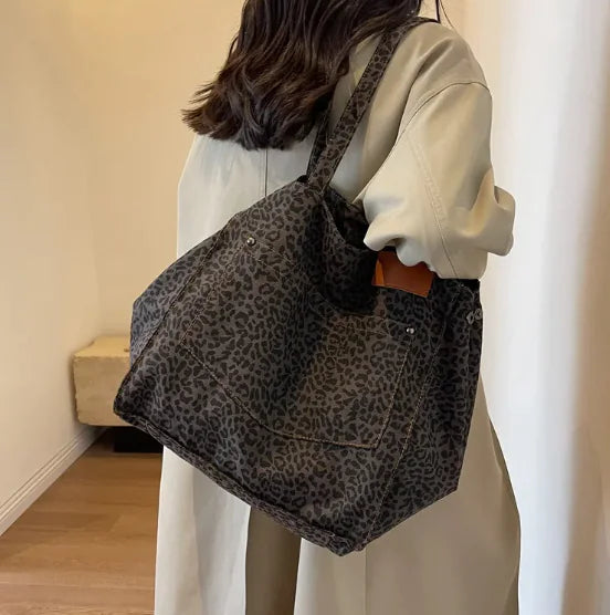 Leopard Canvas Tote Bag