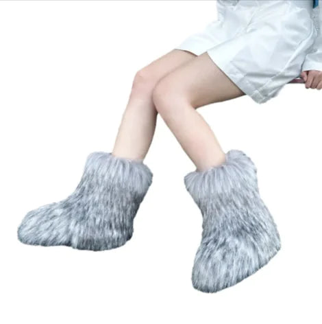 Quebec Raccoon Fur Snow Boots