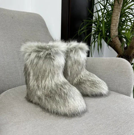 Quebec Raccoon Fur Snow Boots