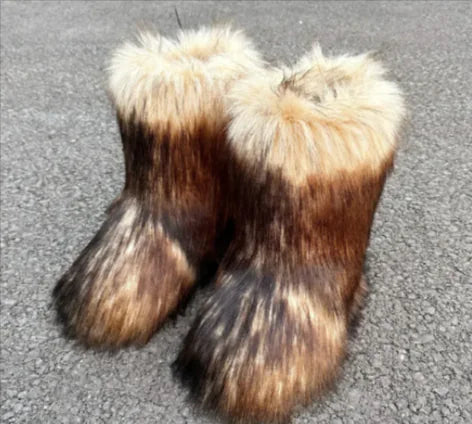 Quebec Raccoon Fur Snow Boots