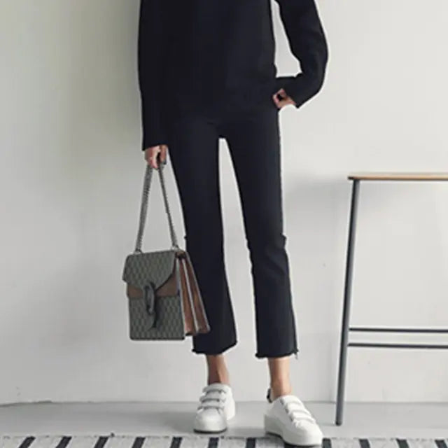 Alef Vakyr Collection | Casual Denim | Straight Cropped Jeans