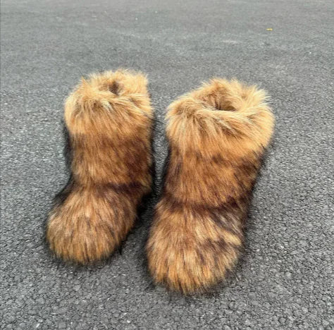 Quebec Raccoon Fur Snow Boots