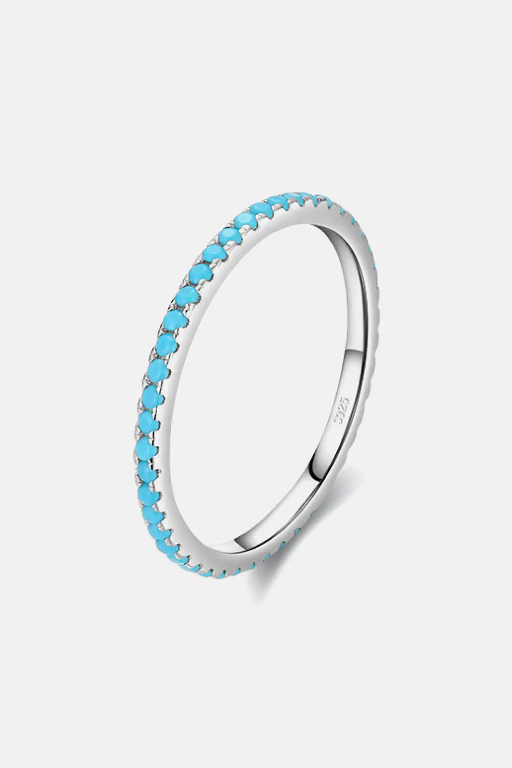 925 Sterling Silver Ring with Artificial Turquoise Stones