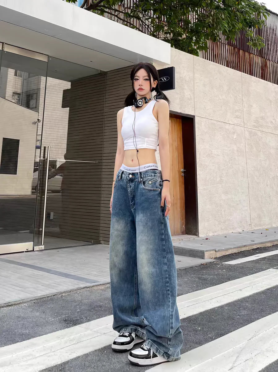 Alef Vakyr Collection | Street Denim | Vintage Low-Waisted Baggy Jeans