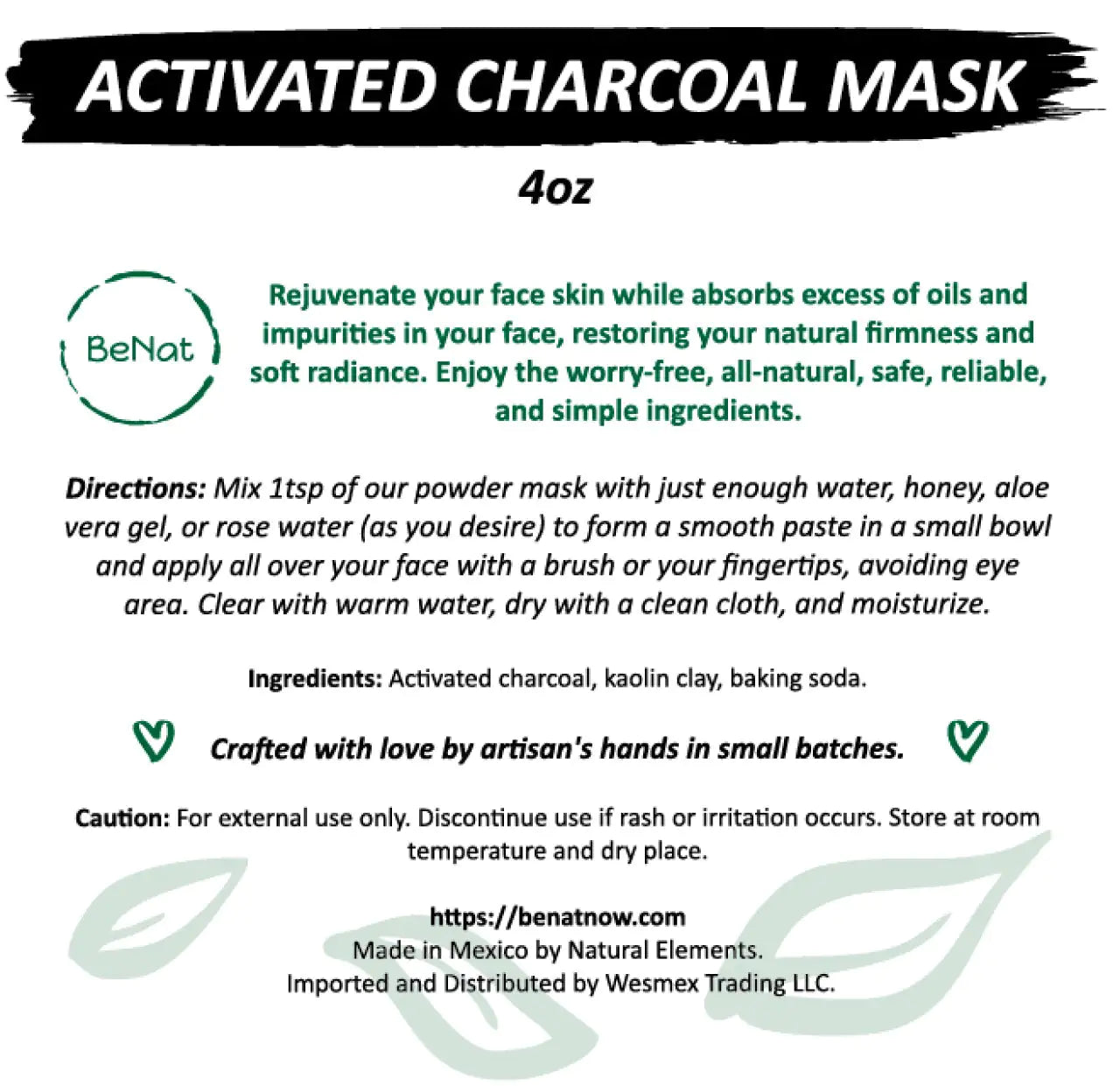 Activated Charcoal Facial Mask