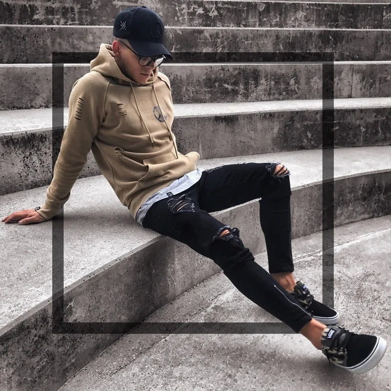 Alef Vakyr Collection | Street Stretch Denim | Dynamic Stretch Ripped Skinny Jeans