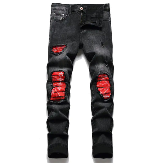 Rock Star Ripped Jeans | Red & Black Limited Edition