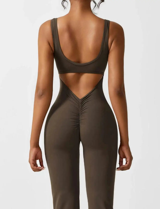 Hollow Back Flared YOGA Bodysuit