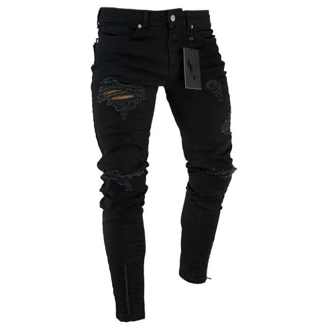 Alef Vakyr Collection | Street Stretch Denim | Dynamic Stretch Ripped Skinny Jeans