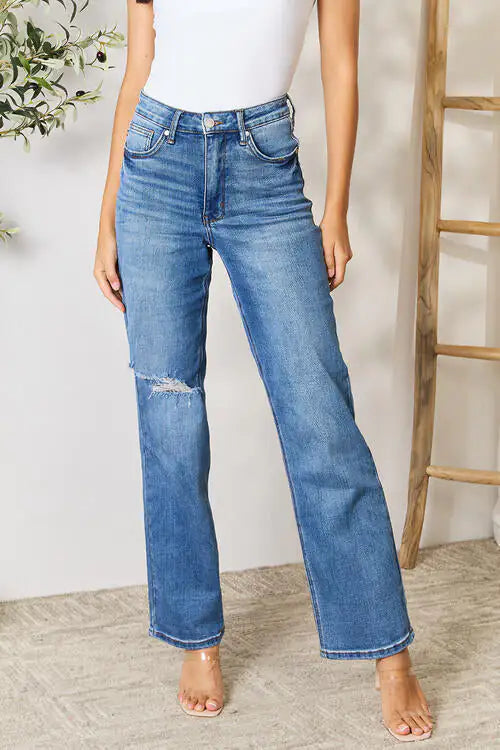 High Waist Long Legs Rancher Jeans