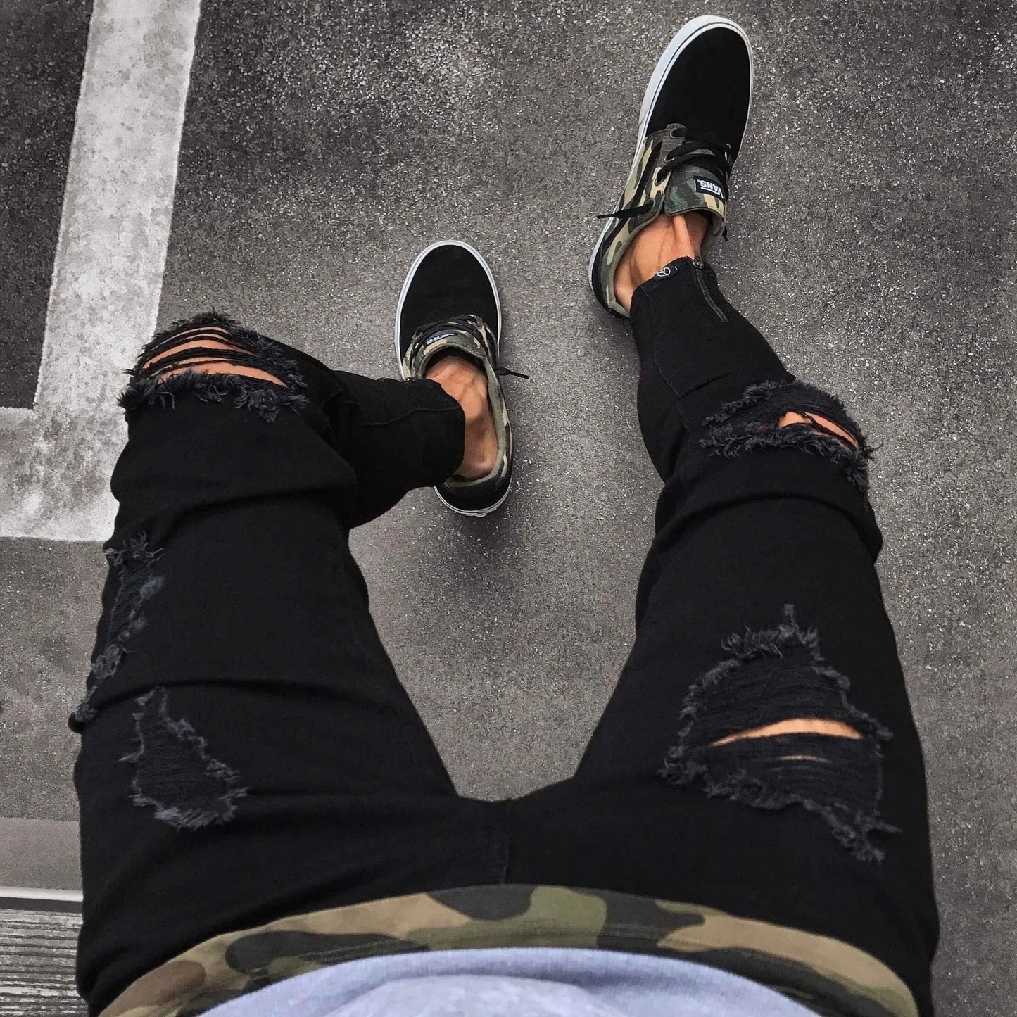 Alef Vakyr Collection | Street Stretch Denim | Dynamic Stretch Ripped Skinny Jeans