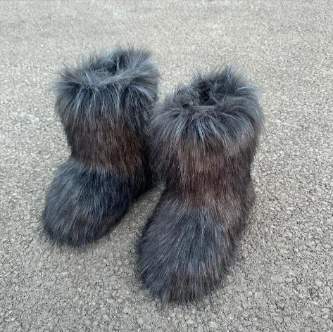 Quebec Raccoon Fur Snow Boots